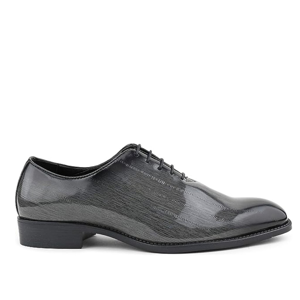 Bashwood Handmade Gray Leather Oxford Shoes For Men